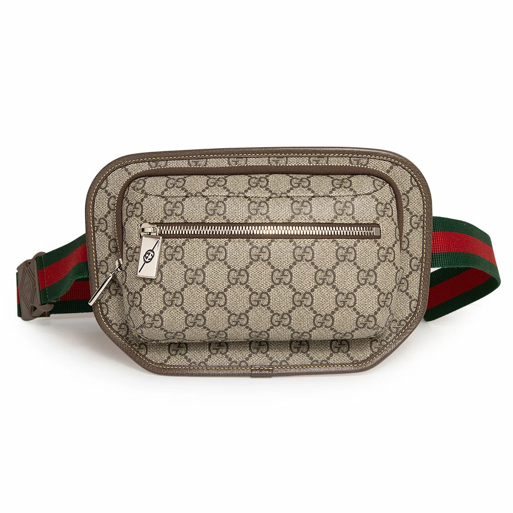 Gucci Body Bum Crossbody Belt Waist Belt Bag Crossbody GG Beige Brown Red - Picture 1 of 10
